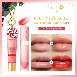 ibcccndc erdbeer lippenbalsam und glänzendes lip oil set für tiefe feuchtigkeit.
