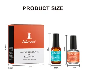 Lakerain ensemble deshydrateur et primer d'ongles detail de taille et dimensions graph.