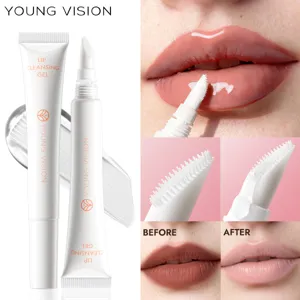 Zacht Exfoliërerend Lip Reinigingsgel Make-up Remover Met Siliconen Borstel Voor Diepe Reiniging Lipverzorging