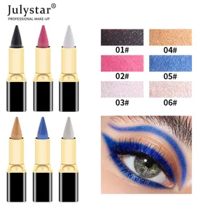 Julystar crayon eyeliner gel coloré ensemble avec 01-06 teintes, maquillage des yeux pro.