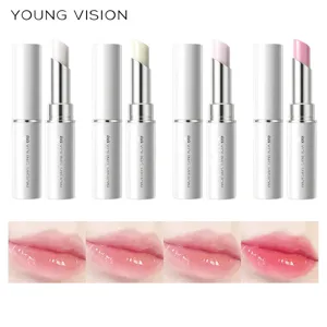 YOUNG VISION 4-color fruit tinted color changing lip balm set with moisturizing effect.