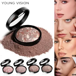 Multi-Color Baked Powder Compact Marble Texture Face Setting Powder Complexion Correction Makeup