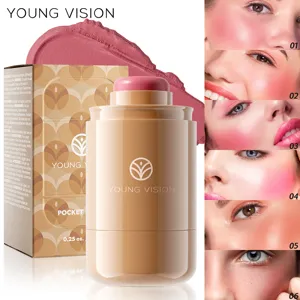 Matte Cream Lip And Cheek Dual Use Blush Stick Portable Smooth Natural Makeup Face Rouge Cosmetic