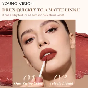 Rossetto liquido opaco in velluto Young Vision, lucidalabbra impermeabile a lunga durata.
