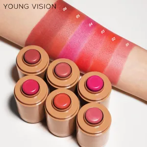 YOUNG VISION pocket blush stick 6 colors matte creamy lip and cheek dual use rouge