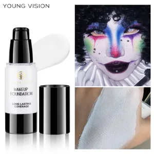 YOUNG VISION Halloween White Black Liquid Foundation Matte Long Lasting Coverage Waterproof Face Makeup