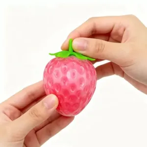 Juguete antiestres squishy de fresa, juguete sensorial suave para la ansiedad y diversion.