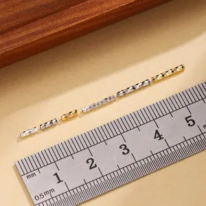 S925 sterling silver faceted tube spacer beads DIY handmade necklace bracelet jewelry parts
