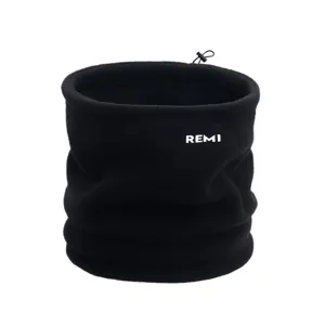 Winter fleece neck gaiter warm windproof neck warmer for skiing and cycling in black