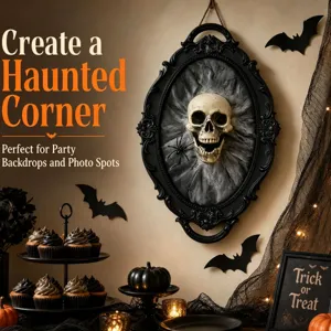 Halloween Gothic Dark Skeleton Photo Frame Pendant Haunted House Wall Hanging Festival Party Decoration Prop