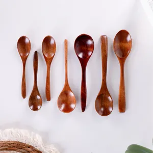 Japanischer Stil Holz Löffel Langer Griff Lotus Holz Suppenlöffel Kaffee Honig Löffel Dessertlöffel Küche Geschirr