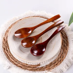 Japanische Holzlöffel Set langer Griff Kaffee Dessert Löffel Küchengeschirr Artikel