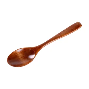 Japanischer Holzlöffel für Kaffee, Honig, Suppe, Dessert. Langer Griff Holztischgeschirr Hauptbild.