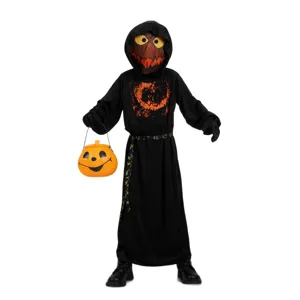 Kinder Halloween schwarzes Umhang Kostüm mit Kürbis Maske für Party und Bühnenaufführung