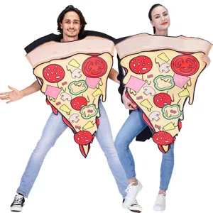 Drôle de costume de part de pizza pour adultes, idéal pour Halloween, cosplay et fêtes.