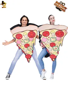 Déguisement de Fête de Carnaval Halloween Forme de Pizza Nourriture Cosplay Unisexe Drôle de Tranche de Pizza pour Adultes Spectacle