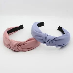 Fabric knotted hair band set solid color sweet sweet hair accessories for women daily wash face