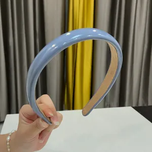 Light blue glossy padded headband women high cranial top hair hoop fashion hair accessory