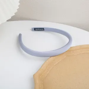 Elegant satin thin headband for women, minimalist French style daily hair accessory, light grey