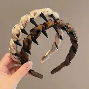 Fashion satin tooth hair hoop women high crown anti-slip headband minimal versatile hair accessories