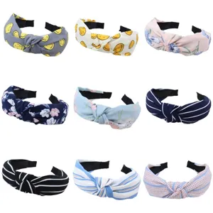 Retro Korean fabric knotted headband wide hair hoop for women daily face washing hair accessory