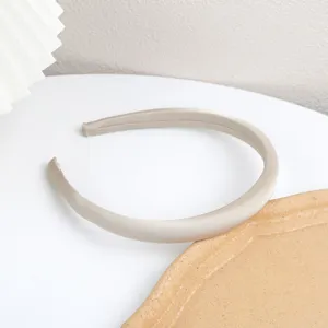 Elegant satin thin headband for women, chic French style hair hoop for daily wear and washing.