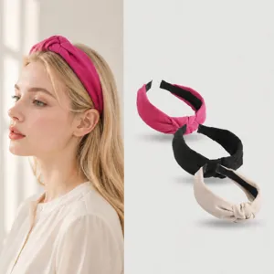 Minimalist Suede Cross Knot Headband Solid Color Wide Hair Hoop Fashion Hair Accessories For Women Daily Commute