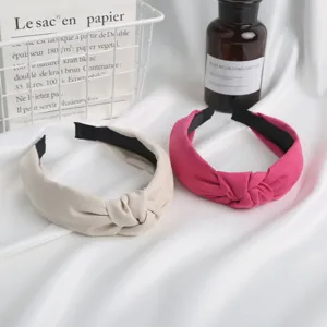 Minimalist suede knotted headband set, chic solid color hair hoops for women and daily use.