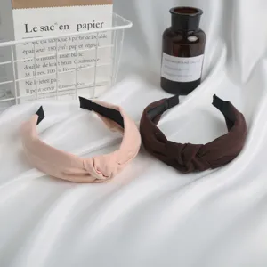 Minimalist suede knotted headband for women, trendy fashion hair accessories daily use.