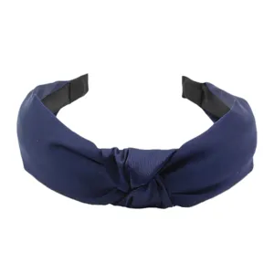 Einfarbiges breites Stoff-Haarband mit Knoten für Damen, stilvolles Haarzubehör.