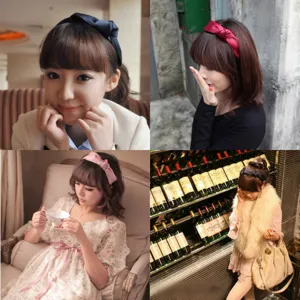 Women satin bow headband fashion hair hoop sweet hair accessories lifestyle detail view
