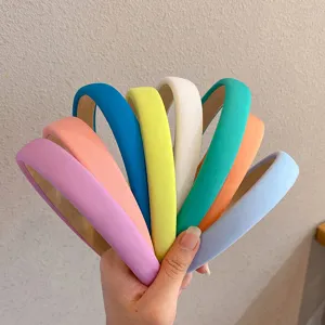 Candy color wide sponge headband Korean style solid hair hoop colorful hair accessories for women