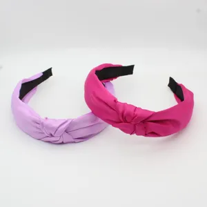 Einfarbiges Stoff Haargummi Kanten Stirnband breiter Rand Haarschmuck fuer Damen Mode Kopf