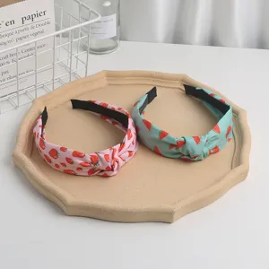 Cute strawberry watermelon knotted headbands sweet style hair accessories for daily wear