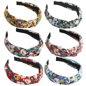 Sweet Floral Headband Knotted Fabric Hair Hoop Cute Daily Hair Accessories For Women