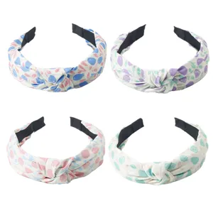 Sweet floral knotted headband cute fabric hair hoop casual daily hair accessories for women