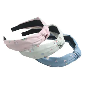Spring fresh floral knotted headband set, cute sweet hair accessories for women and girls.
