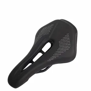 Ergonomic bicycle saddle with breathable holes, comfortable cushion for road mountain bikes.