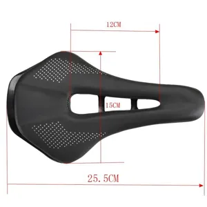 Black bicycle saddle mountain bike comfort seat cushion with ergonomic hollow design