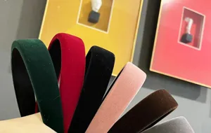 Vintage French velvet headband wide sponge hair hoop women winter fashion hair accessories