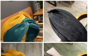 Gekreuzter Samt Haarreif fur Damen breites handgemachtes Haarband fur tolle Haare