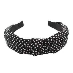 Korean style polka dot fabric headband cute minimalist wide hair hoop daily fashion women accessories