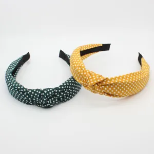 Korean style polka dot headband cloth wide hair hoop cute hair accessories for women