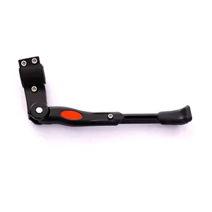 Cavalletto per bicicletta nero regolabile in resistente alluminio per mountain bike.
