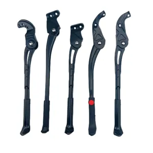Adjustable aluminum alloy mountain bike kickstand black bicycle side parking rack