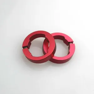 Anello di bloccaggio manubrio bici in lega di alluminio rosso, accessorio resistente.