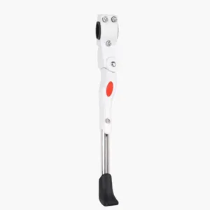 Adjustable aluminium alloy bicycle kickstand side support for mountain bike in white