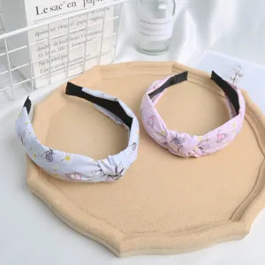 Women knotted floral hair bands cute butterfly headbands sweet fabric hair hoops for daily wear