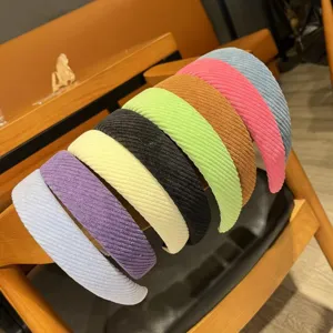 Comfortable wide corduroy hair hoops in multiple vibrant colors for daily stylish hairstyles.