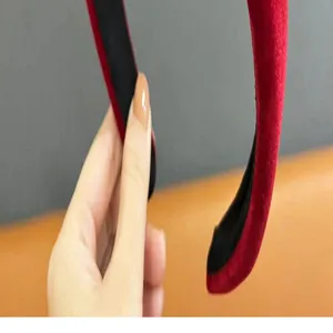 Retro French flocked headband wide sponge hair hoop elegant autumn winter hair accessory